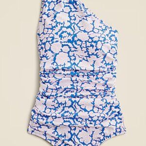 SZ Blockprints™ X J.Crew ruched one-shoulder one-piece swimsuit in Nila print